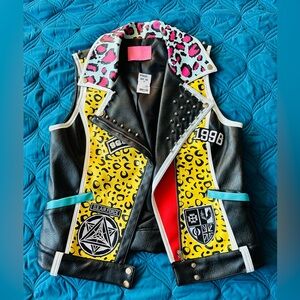 Azalea Wang Biker Vest! Studded with Snake Design Punk Goth Halloween